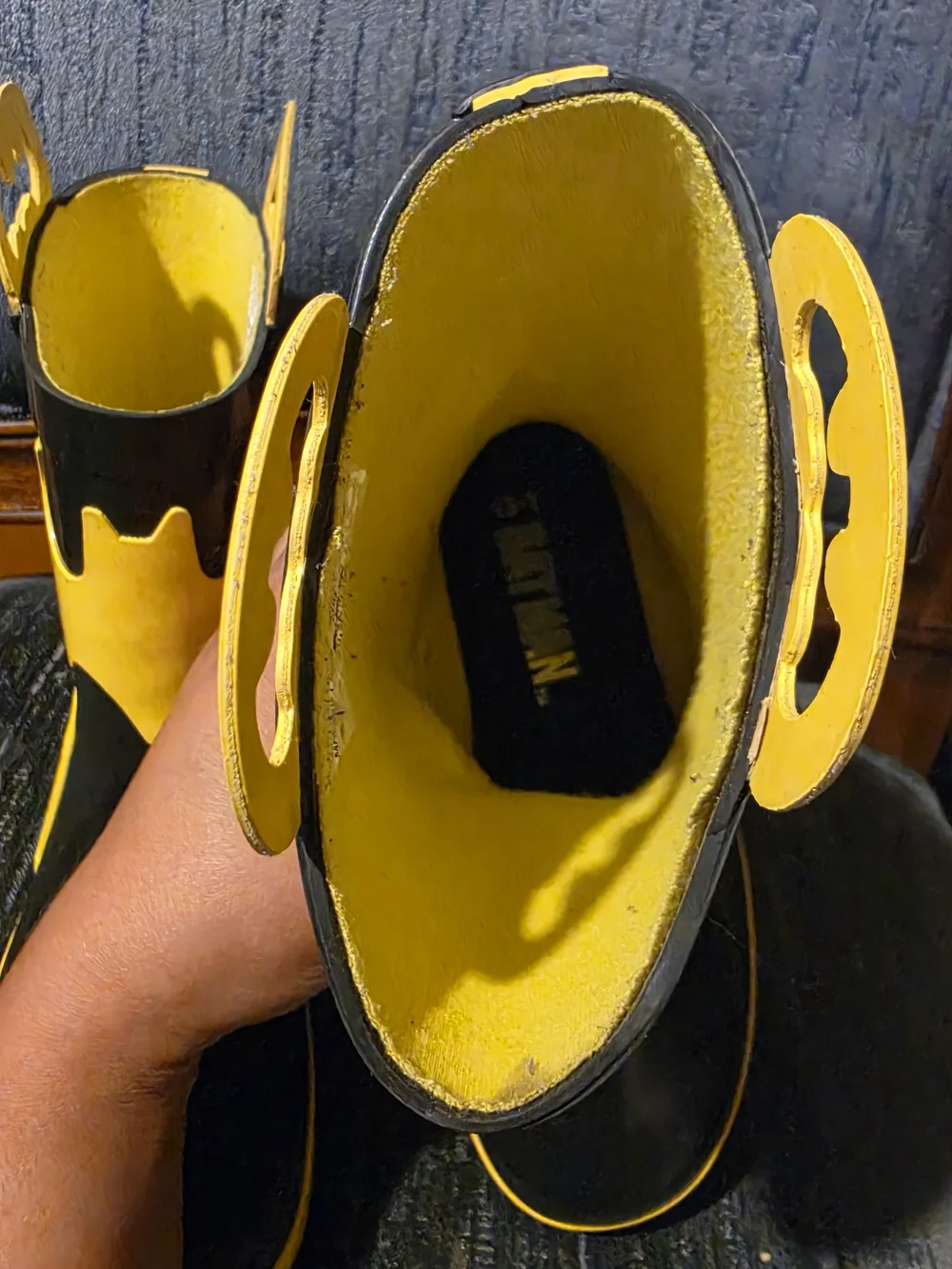 Western Chief Kids Black & Yellow Rain Boots with Pull Tabs